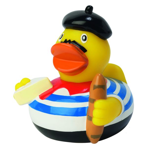 Frankreich Ente CityDuck® Frankreich Quietscheente Badeente ca. 8 cm gross