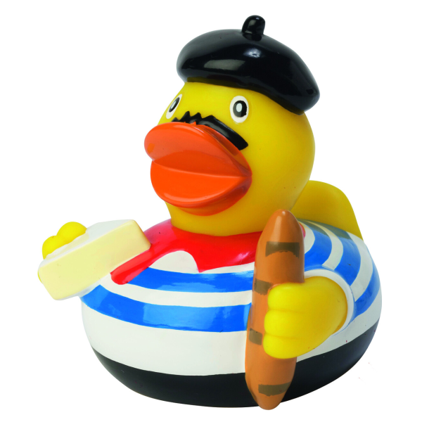 Frankreich Ente CityDuck® Frankreich Quietscheente Badeente ca. 8 cm gross