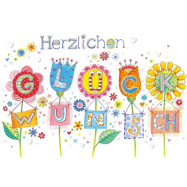 Allgemeine Wünsche 4 Styles Grußkarte mit Umschlag Blumen Fantasie Herzlichen Glückwunsch