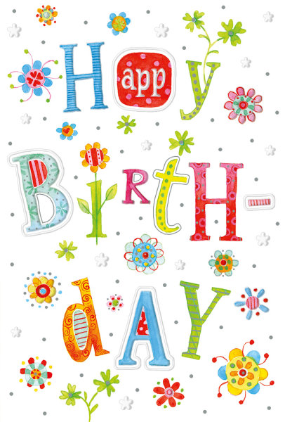 Geburtstag - 4 Styles - Glückwunschkarte im Format 11,5 x 17 cm mit Umschlag – Happy Birthday – BSB