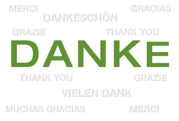 Danke - 4 Styles - Glückwunschkarte im Format 11,5 x 17 cm mit Umschlag – Danke - BSB