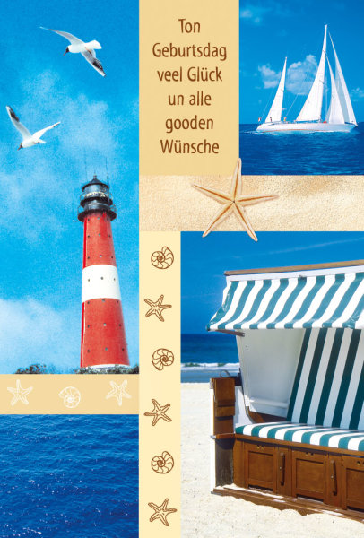 Geburtstag - Plattdeutsch - Glückwunschkarte im Format 11,5 x 17 cm mit Briefumschlag
