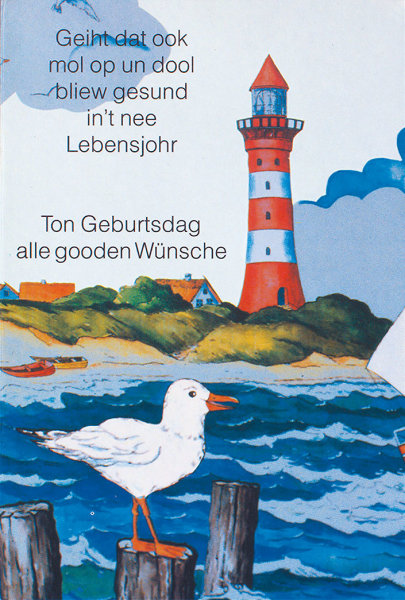 Geburtstag - Glückwunschkarte im Format 11,5 x 17 cm mit Briefumschlag - Plattdeutsch