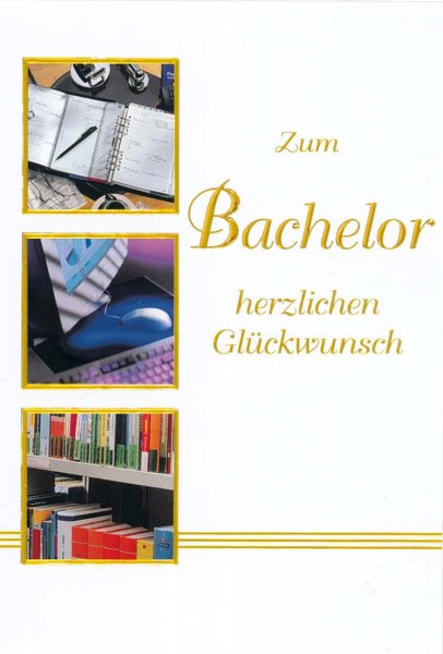 A - Bachelor -  - Glückwunschkarte im Format 11,5 x 17 cm mit Briefumschlag