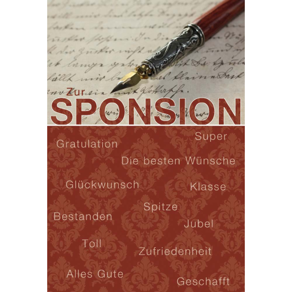 Sponsion  Glückwunschkarte mit Umschlag Füller Gratulation Alles Gute Beste Wünsche
