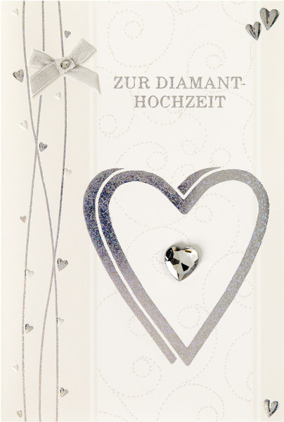 Diamanthochzeit - 60. Hochzeitstag - Glückwunschkarte im Format 11,5 x 17 cm mit Briefumschlag - Collage