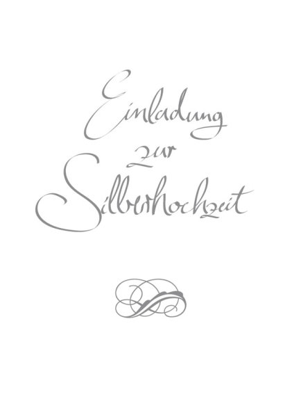 Silberhochzeit - 25. Hochzeitstag - 5 Karten – 5 Umschläge – im Format 10,5 x 14,5 cm im Topper - Einladungen