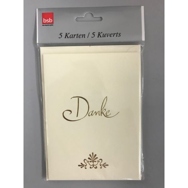 Goldhochzeit-Danksagungen - 50. Hochzeitstag - 5 Karten – 5 Umschläge im Topper - Danksagung-Mehstückpackung