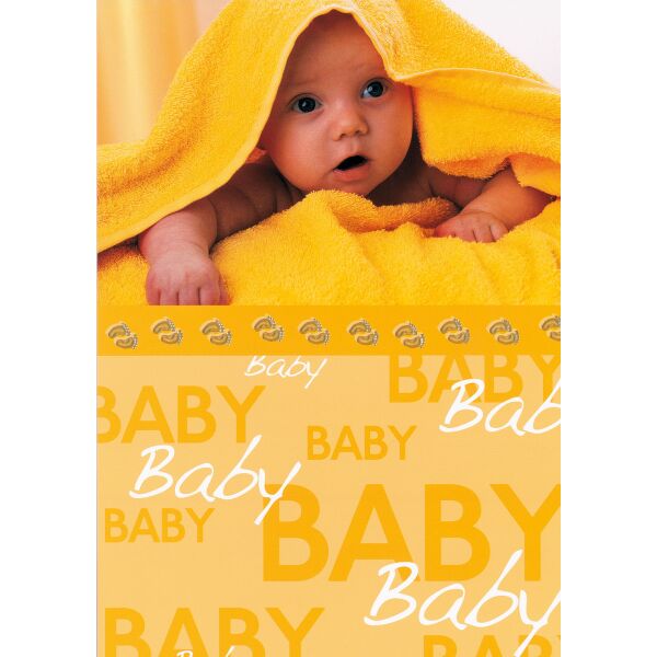 Geburt große A4 XXL Glückwunschkarte mit Umschlag Baby Handtuch