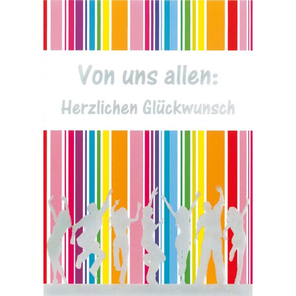 Allgemeine Wünsche große A4 XXL Grußkarte mit Umschlag Von uns allen Herzlichen Glückwunsch