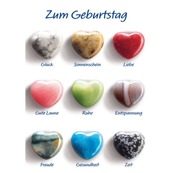 Geburtstag große A4 XXL Karte mit Umschlag Herzen Liebe Ruhe Gute Laune