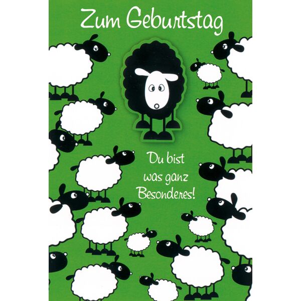 A Geburtstag große A4 XXL Karte Collage mit Umschlag Schafe Du bist was ganz Besonderes