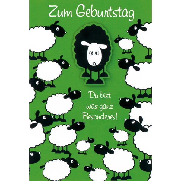 A Geburtstag große A4 XXL Karte Collage mit Umschlag Schafe Du bist was ganz Besonderes