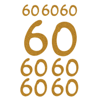Sticker Aufleber 60 sechzig in gold mit Veredlung 1 Bogen...