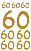 Sticker - Aufleber - 60 - sechzig in gold