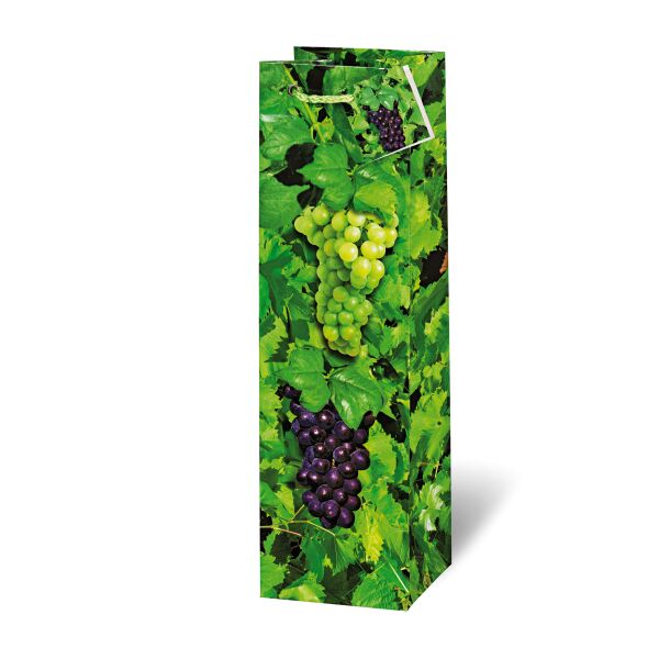 Flaschentüte Tasche für Weinflaschen 36x10,5x10 cm Weintrauben