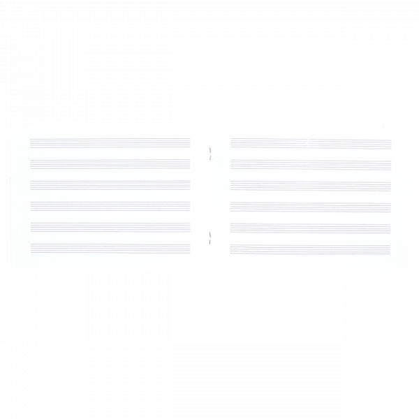 Notenheft, A5, Noten ohne Hilfslinien, Notenlineatur 14, 8 Blatt