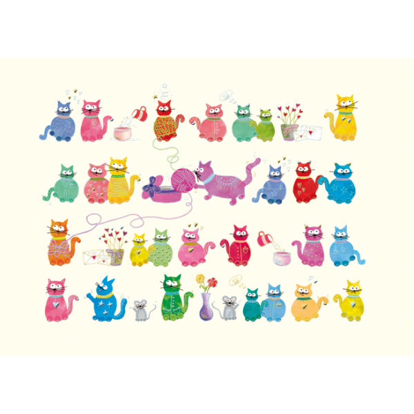 Ohne Text Postkarte Skorpion`s Art Katzen