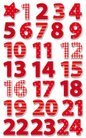 Creative-Sticker - Aufkleber - Zahlen 1-24