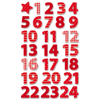 Creative-Sticker - Aufkleber - Zahlen 1-24