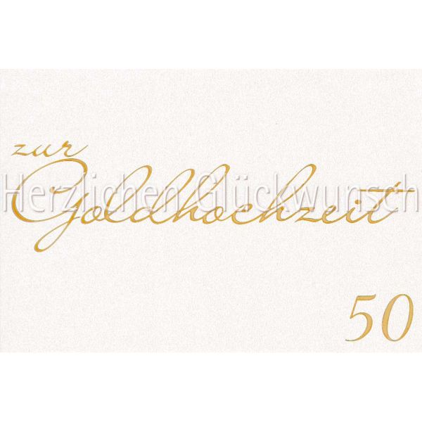 A Goldhochzeit  Glückwunschkarte mit Umschlag Gold Zur Goldhochzeit Herzlichen Glückwunsch