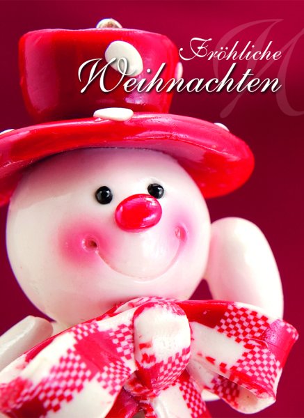 Weihnachten Klammerkarte - Minikarte mit farbiger Kammer - Schneemann, mit Minik