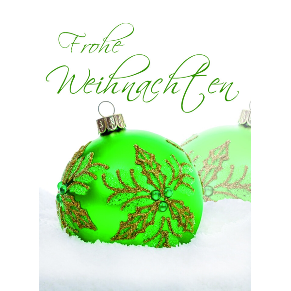 Weihnachten Klammerkarte Minikarte mit farbiger Kammer Grüne Christbaumkugel