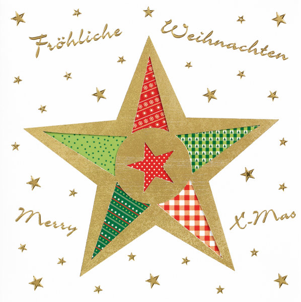 Weihnachten - Beautiful Colours - quadratische Glückwunschkarte 15x15cm mit farbigem Umschlag - Stern