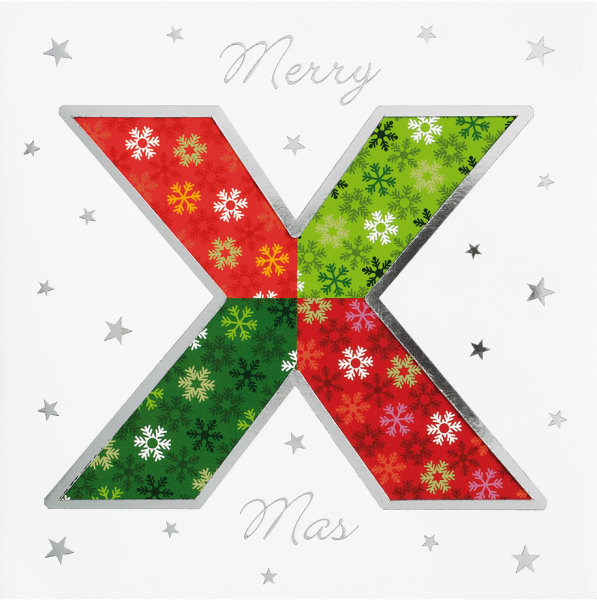 Weihnachten - Beautiful Colours - quadratische Glückwunschkarte 15x15cm mit farbigem Umschlag - Merry Xmas