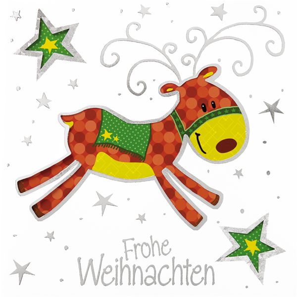 Weihnachten - Beautiful Colours - quadratische Glückwunschkarte 15x15cm mit farbigem Umschlag - Reh