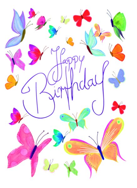 Geburtstag - Klammermini – Minikarte - Glückwunschkarte im Format 5,5 x 7,5 cm mit Umschlag - Happy Birthday