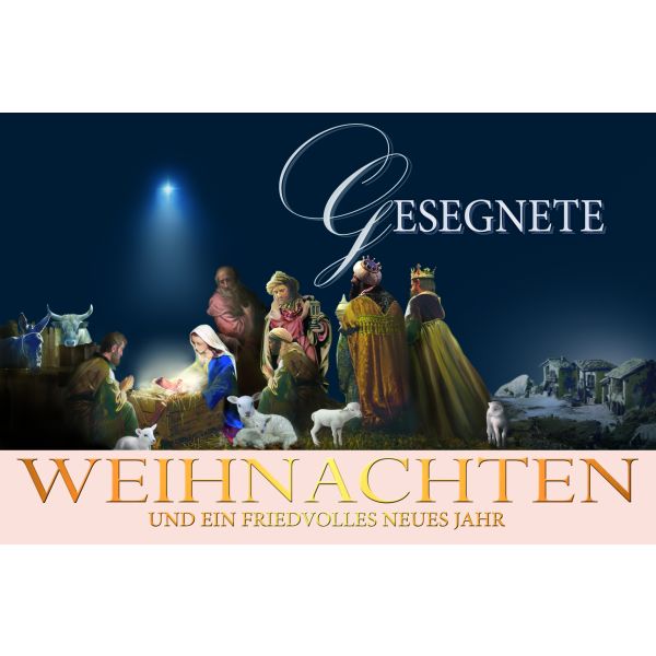 Weihnachten Grußkarte mit Umschlag Maria und Josef drei Könige Gesegnete Weihnachten