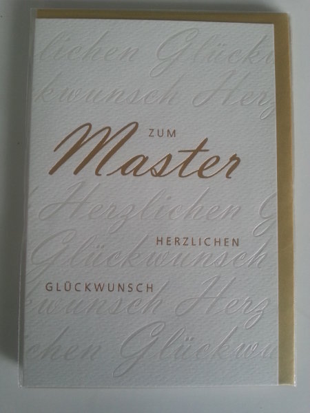 A - VGD Master - Glückwunschkarte - Zum Master - VGD-Master - UVP: € 2,50