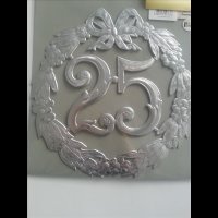 „25“ Jubiläumszahl Silber - Festliche Zahl - Blumenstecker