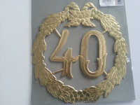 „40“ Jubiläumszahl Gold - Festliche Zahl...