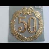 „50“ Jubiläumszahl Gold - Festliche Zahl - Blumenstecker