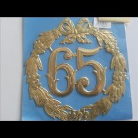 „65“ Jubiläumszahl Gold - Festliche Zahl - Blumenstecker