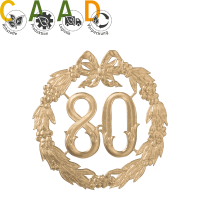 „80“ Jubiläumszahl Gold - Festliche Zahl - Blumenstecker