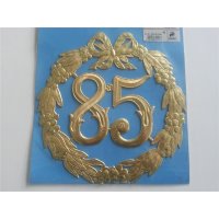 „85“ Jubiläumszahl Gold - Festliche Zahl - Blumenstecker