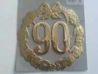 „90“ Jubiläumszahl Gold - Festliche Zahl - Blumenstecker