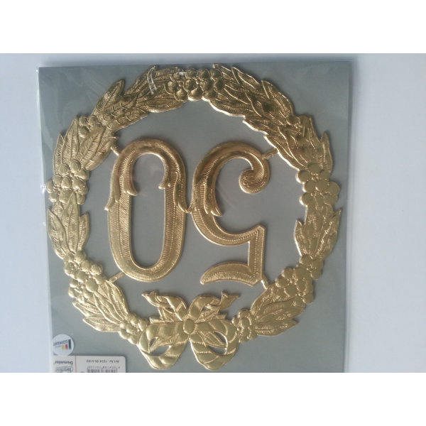 „50“ Jubiläumszahl Gold - Festliche Zahl - Blumenstecker
