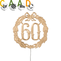 „60“ Jubiläumszahl Gold - Festliche Zahl - Blumenstecker