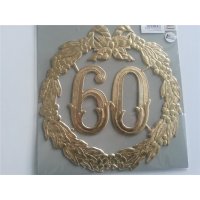 „60“ Jubiläumszahl Gold - Festliche Zahl - Blumenstecker