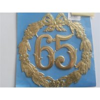 „65“ Jubiläumszahl Gold - Festliche Zahl - Blumenstecker