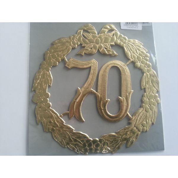 „70“ Jubiläumszahl Gold - Festliche Zahl - Blumenstecker