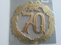 „70“ Jubiläumszahl Gold - Festliche Zahl - Blumenstecker