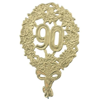 90 Jubiläumszahl Gold Festliche Zahl Blumenstecker 8...