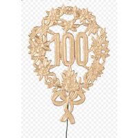 „100“ Jubiläumszahl Gold Festliche Zahl Blumenstecker