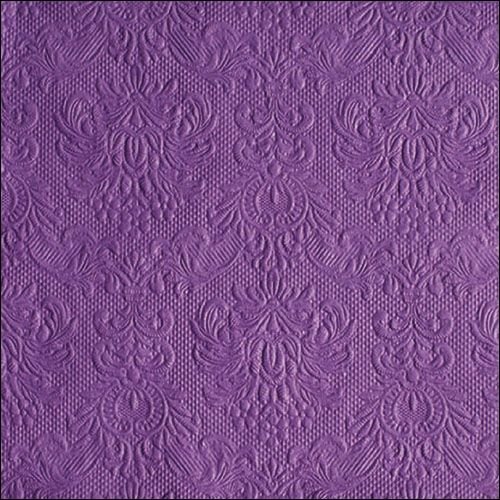 Servietten Lunch – Napkin Lunch – Format: 33 x 33 cm – 3-lagig – mit Prägung -  15 Servietten pro Packung - Elegance Purple – lila mit Prägung - Ambiente