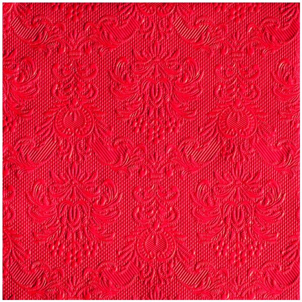 Servietten Lunch 33 x 33 cm 3-lagig mit Prägung 15 Servietten Elegance Red rot mit Prägung